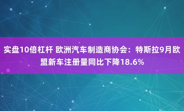 实盘10倍杠杆 欧洲汽车制造商协会：特斯拉9月欧盟新车注册量同比下降18.6%