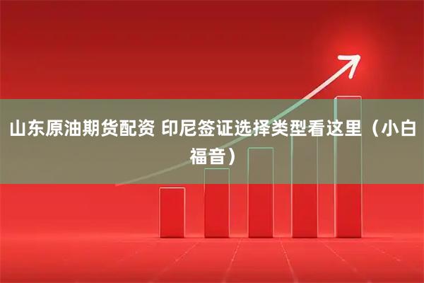山东原油期货配资 印尼签证选择类型看这里（小白福音）